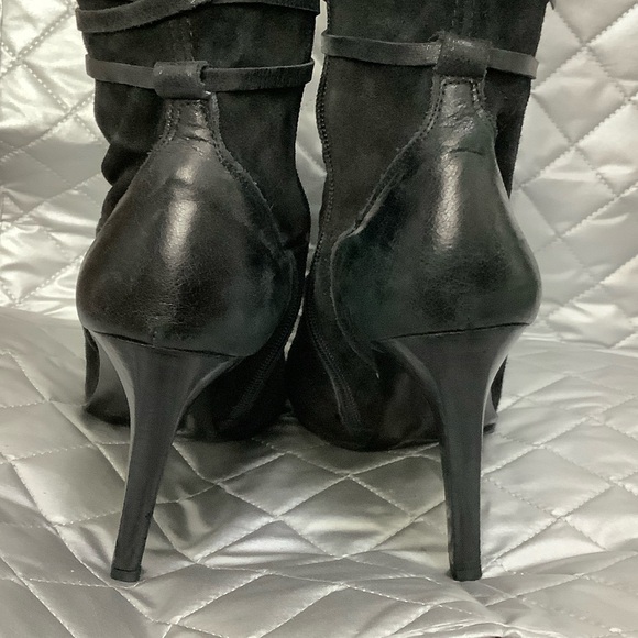 Charles David Black suede Heeled Boots, Size 7.5 - Picture 6 of 14